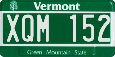 VT license plate XQM152