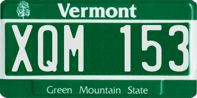 VT license plate XQM153