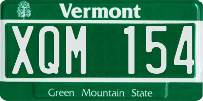 VT license plate XQM154