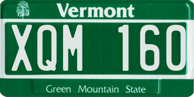 VT license plate XQM160