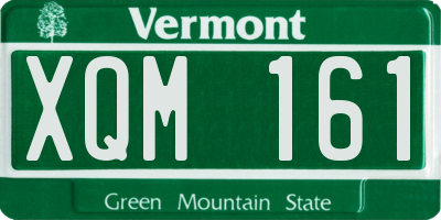 VT license plate XQM161