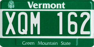 VT license plate XQM162