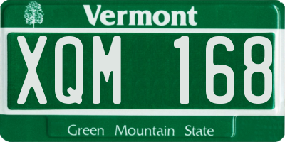 VT license plate XQM168