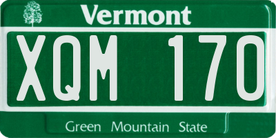 VT license plate XQM170