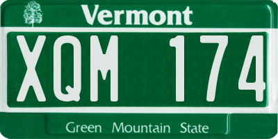 VT license plate XQM174
