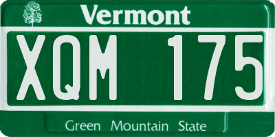VT license plate XQM175