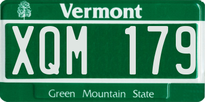 VT license plate XQM179