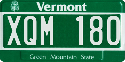 VT license plate XQM180