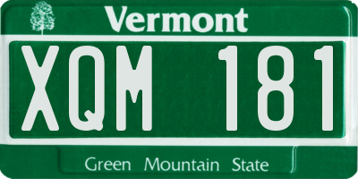 VT license plate XQM181