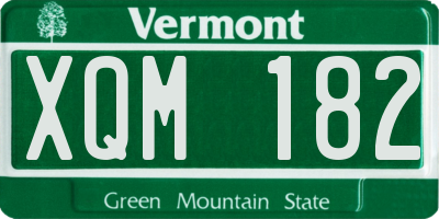 VT license plate XQM182
