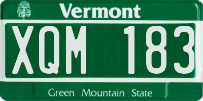 VT license plate XQM183