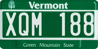 VT license plate XQM188