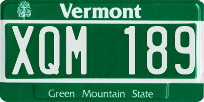 VT license plate XQM189