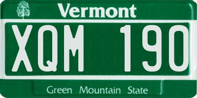 VT license plate XQM190
