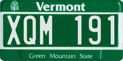 VT license plate XQM191