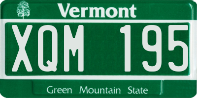 VT license plate XQM195