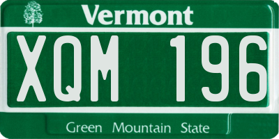 VT license plate XQM196