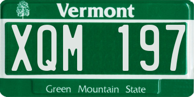 VT license plate XQM197
