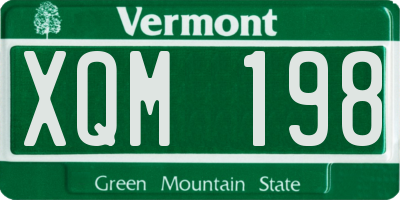 VT license plate XQM198