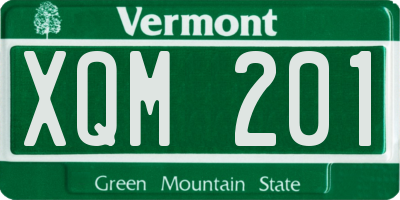 VT license plate XQM201