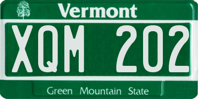 VT license plate XQM202