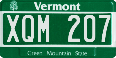 VT license plate XQM207