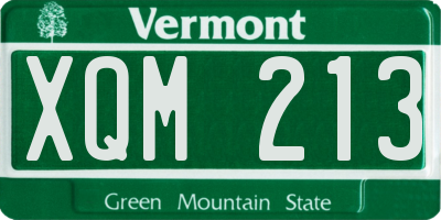 VT license plate XQM213