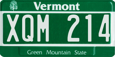 VT license plate XQM214