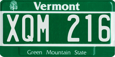 VT license plate XQM216