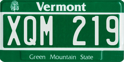 VT license plate XQM219
