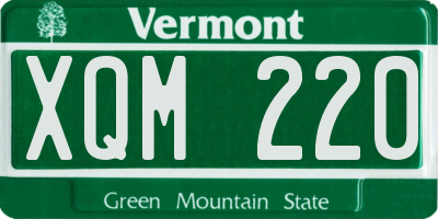VT license plate XQM220