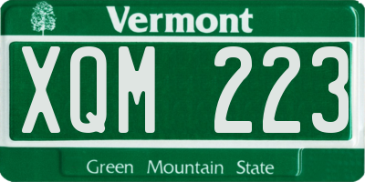VT license plate XQM223