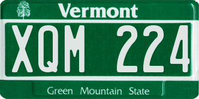 VT license plate XQM224