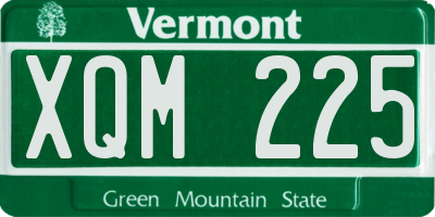 VT license plate XQM225