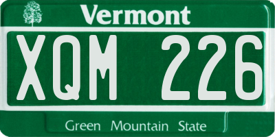 VT license plate XQM226