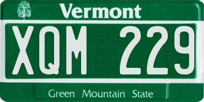 VT license plate XQM229