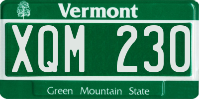 VT license plate XQM230