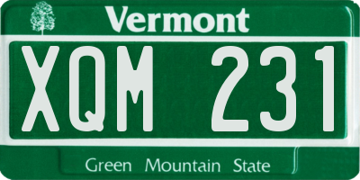 VT license plate XQM231