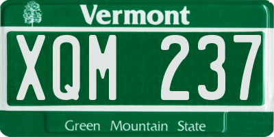 VT license plate XQM237