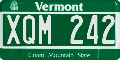 VT license plate XQM242