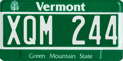 VT license plate XQM244