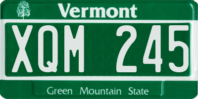 VT license plate XQM245