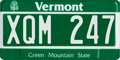 VT license plate XQM247