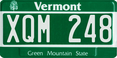 VT license plate XQM248
