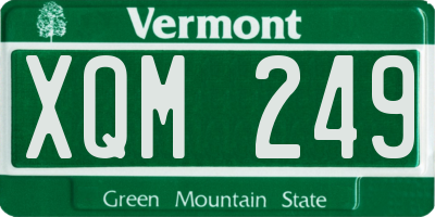 VT license plate XQM249