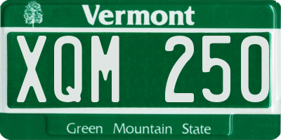 VT license plate XQM250