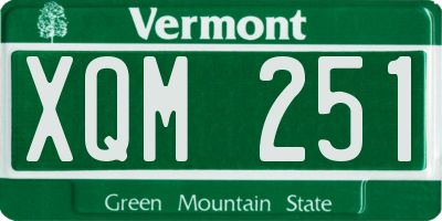 VT license plate XQM251