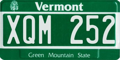 VT license plate XQM252