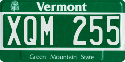 VT license plate XQM255