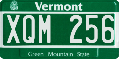 VT license plate XQM256